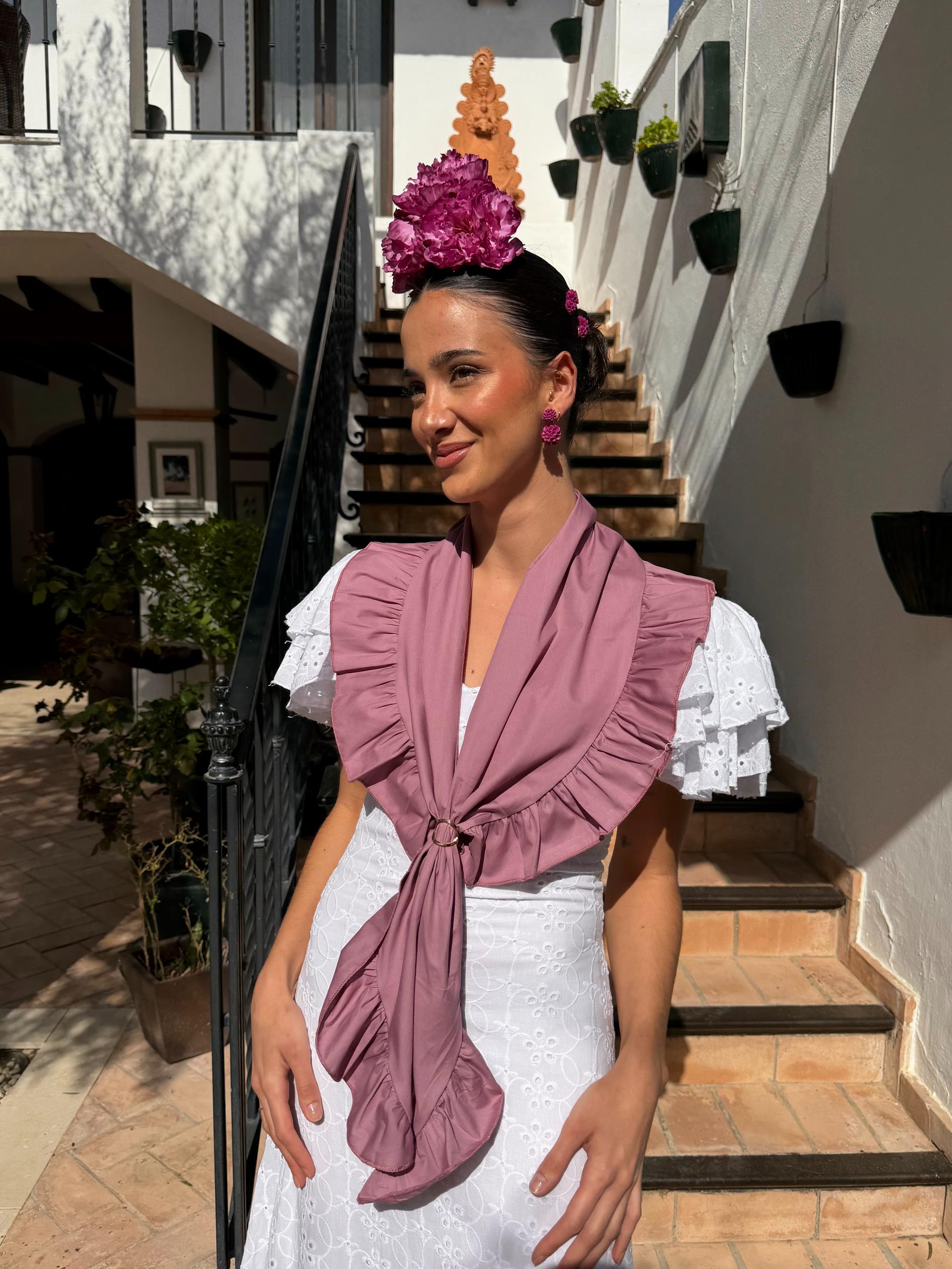 piquillo de flamenca liso rosa