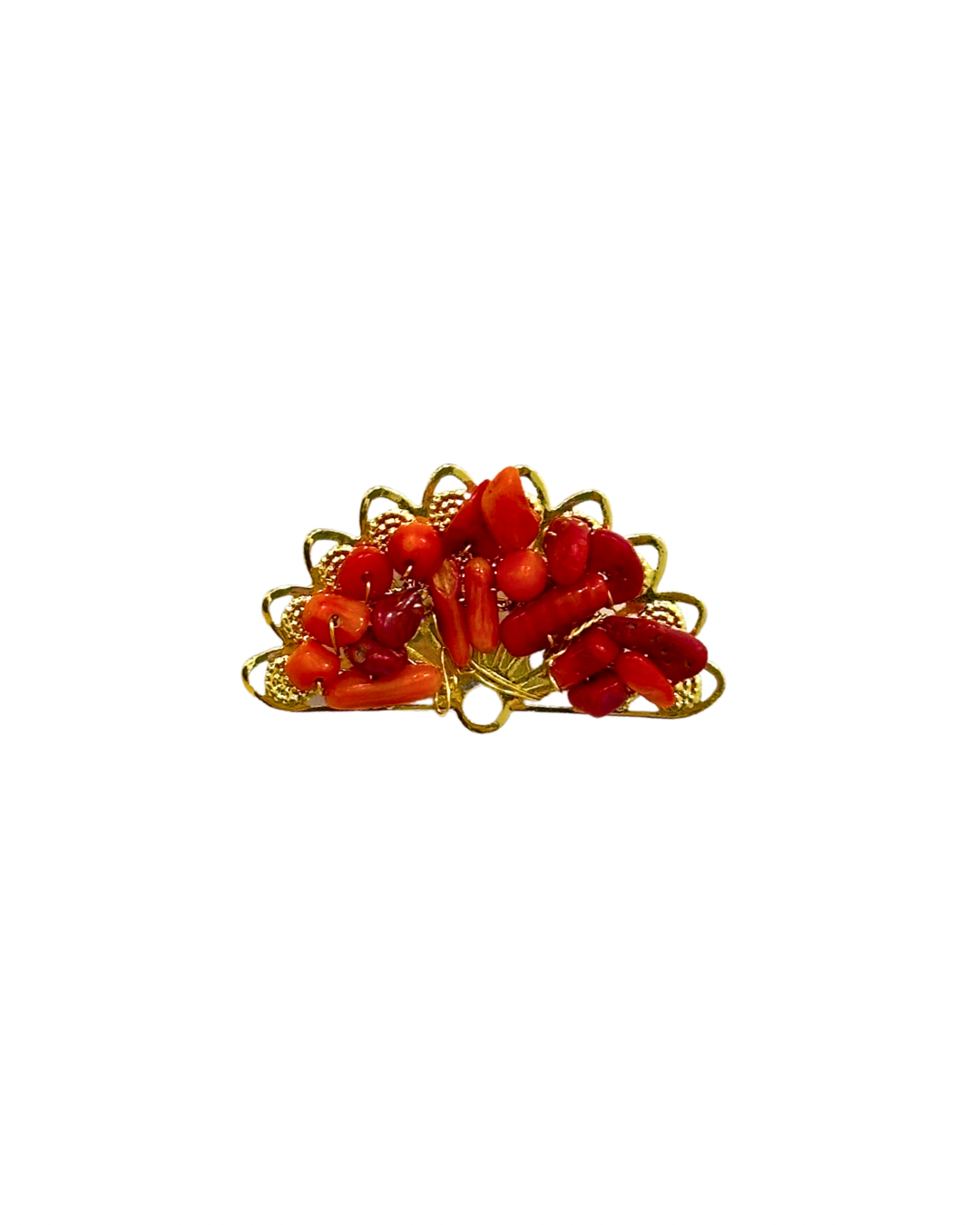 Broche De Flamenca Abanico Coral