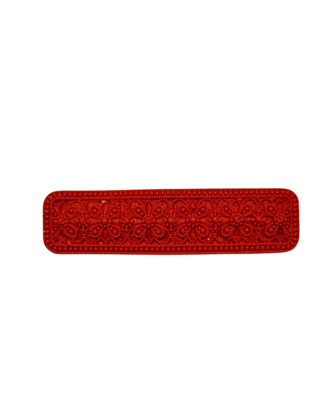Broche de flamenca acetato rectangular coral