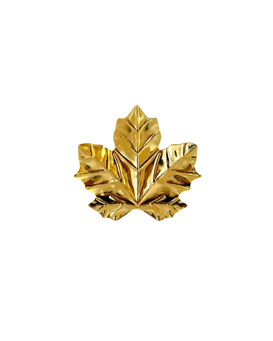 Broche de hoja de otoño dorada de flamenca 