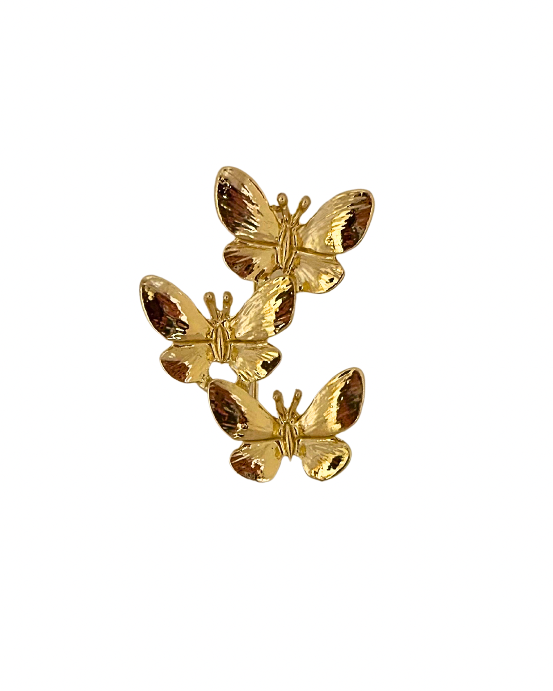 Broche de mariposas doradas de flamenca
