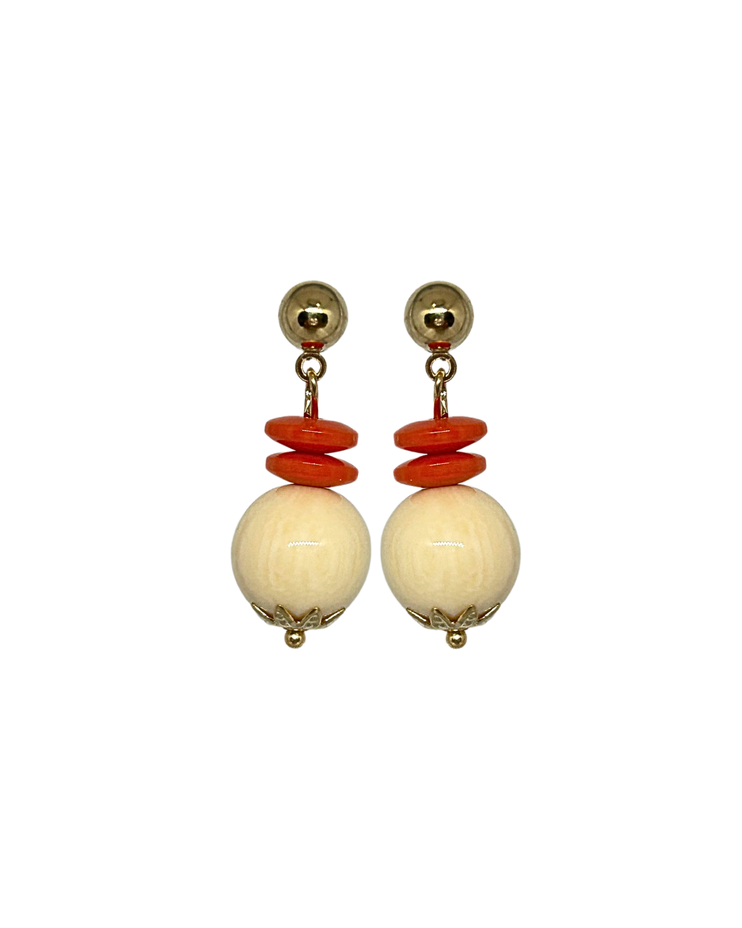 Pendientes lagrima pequeña coral