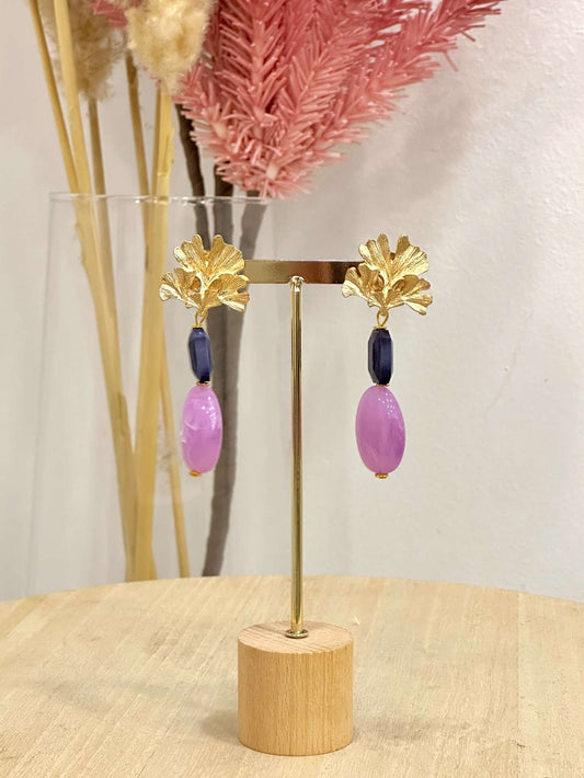 Pendientes Flamenca 'Tronío' Color Malva y morado