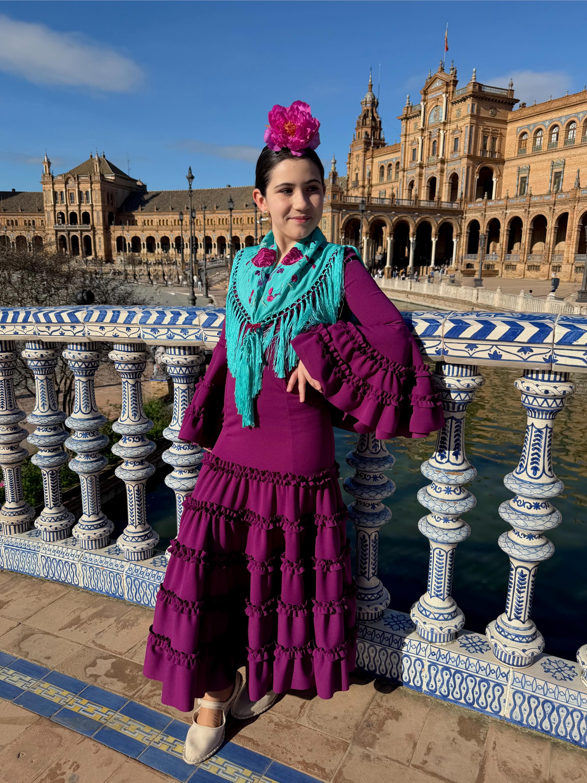 Traje de flamenca niña canastero económico buganvilla