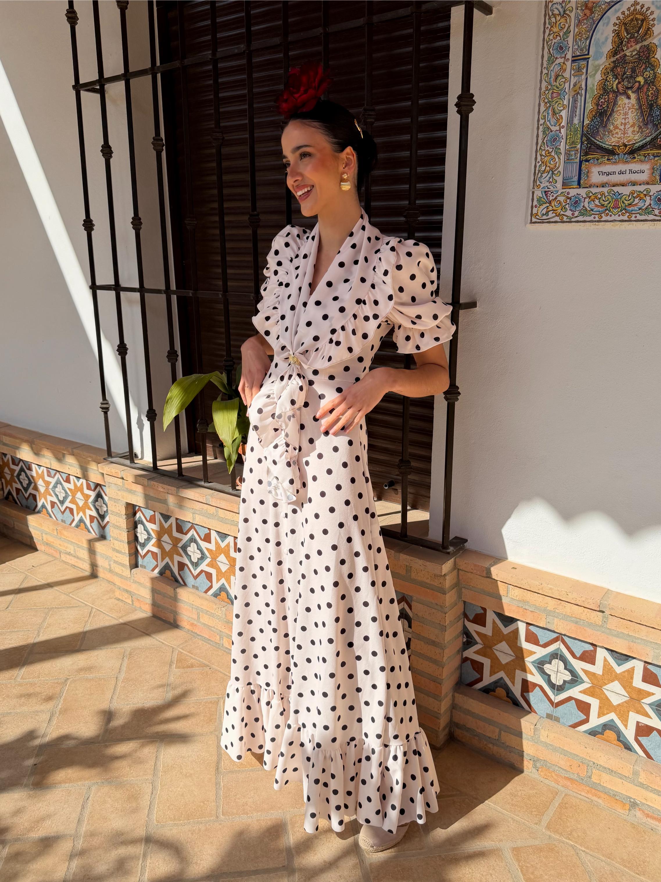 Bata Rociera Lunares Mangas de Farol Económica