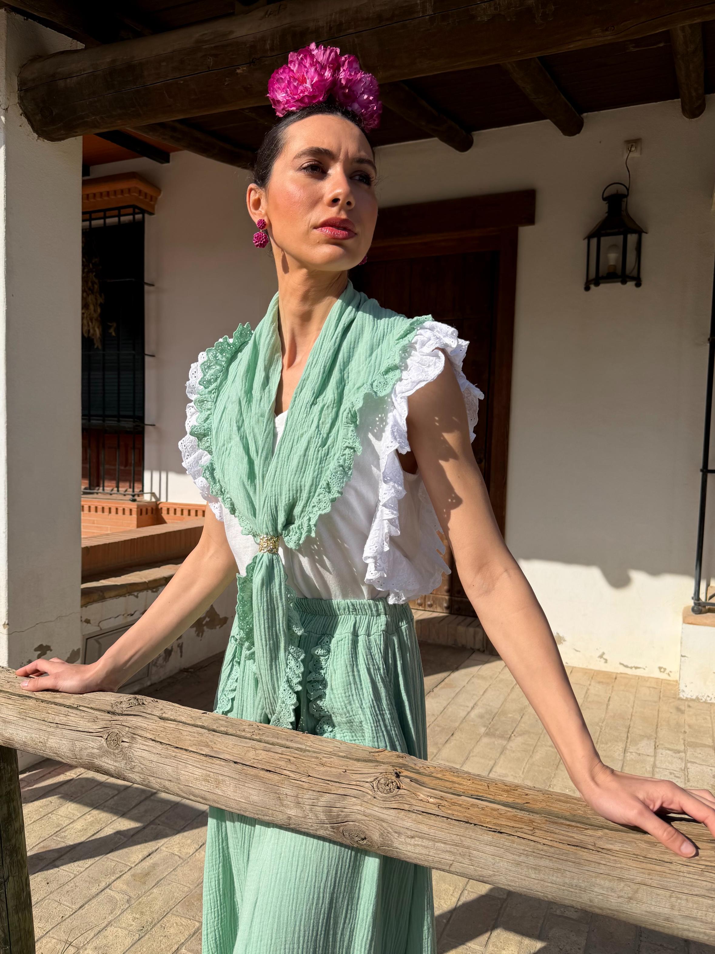 Conjunto de Romería de Falda y Piquillo Bambula