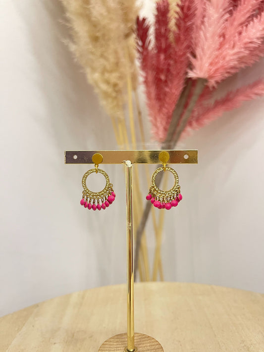 Pendientes flamenca niña aro rosa