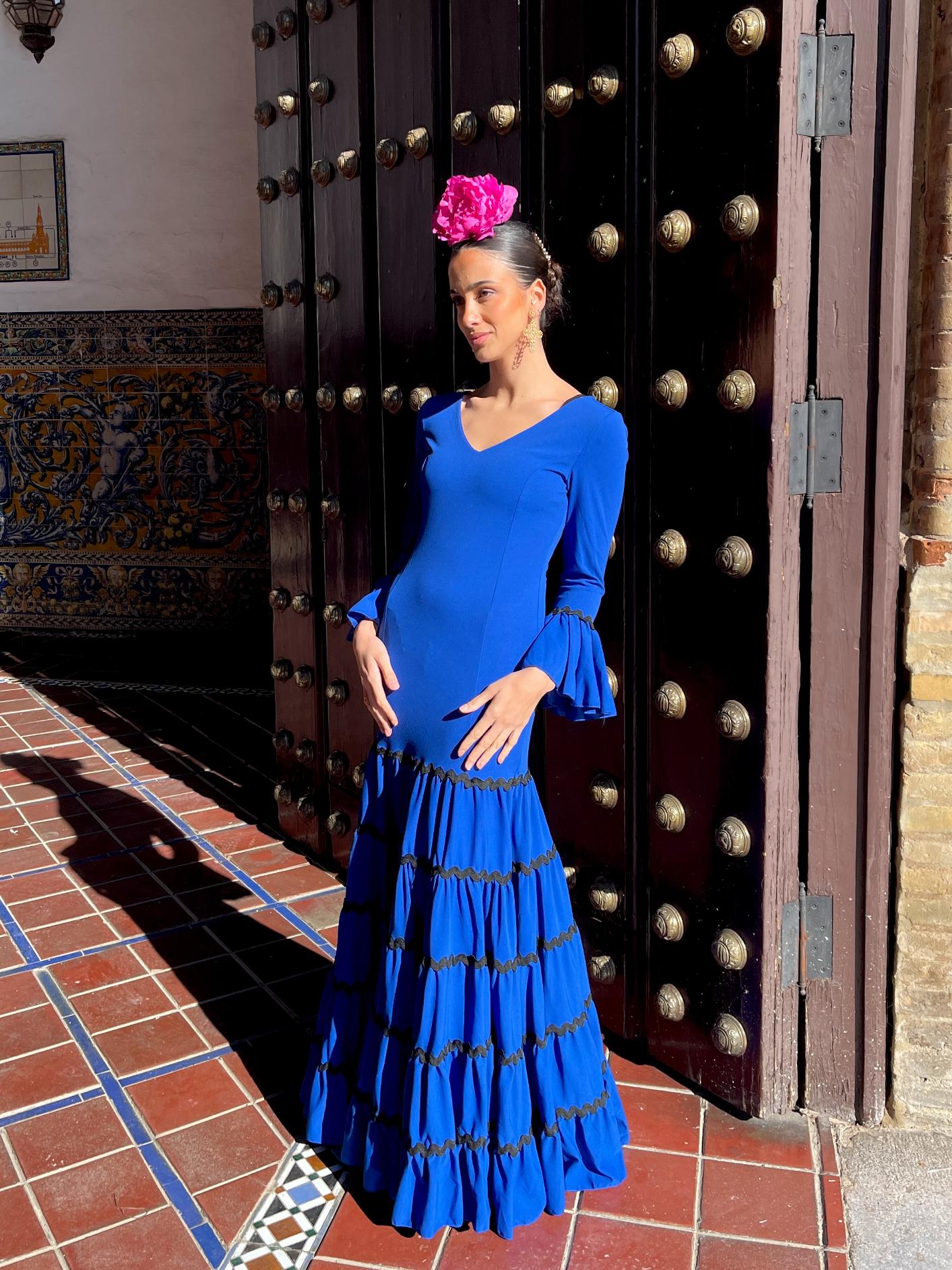 Traje Flamenca Canastero Liso Adorno Piquillo SPECIAL PRICE