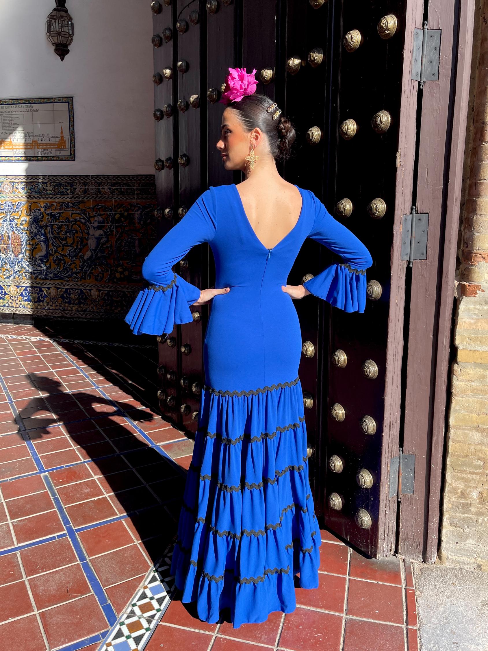 Traje Flamenca Canastero Liso Adorno Piquillo SPECIAL PRICE