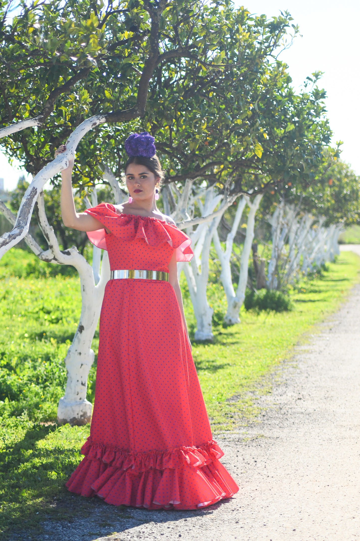 Traje de flamenca Modelo Amaranto Talla 40