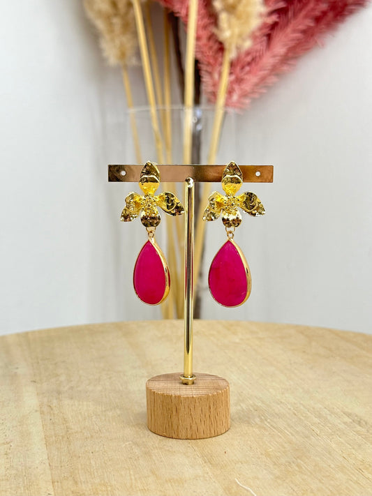 Pendientes Lirio Lagrima Rosa