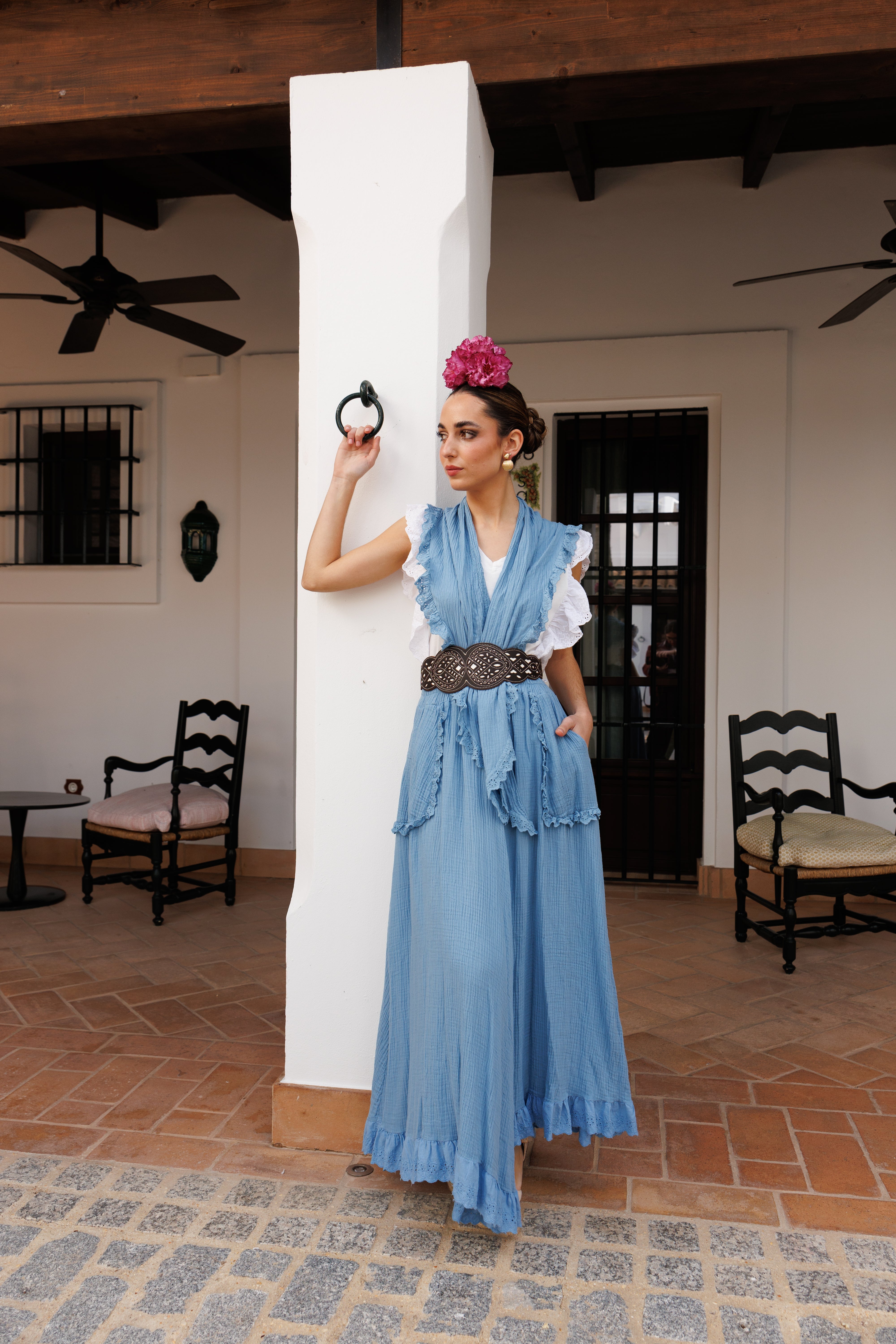 Conjunto de Romería de Falda y Piquillo Bambula