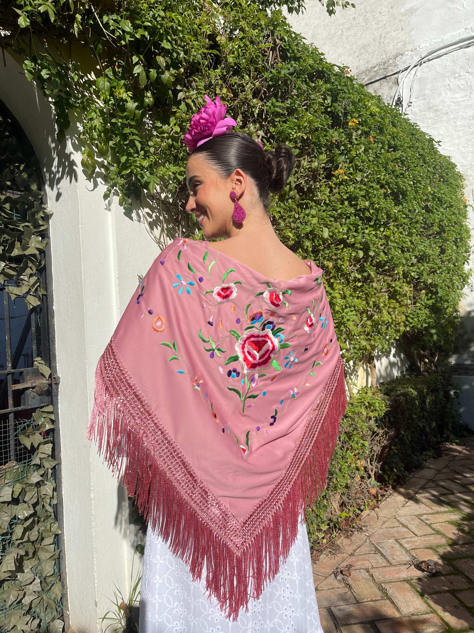 Mantón Bordado Maquillaje Flores de Colores