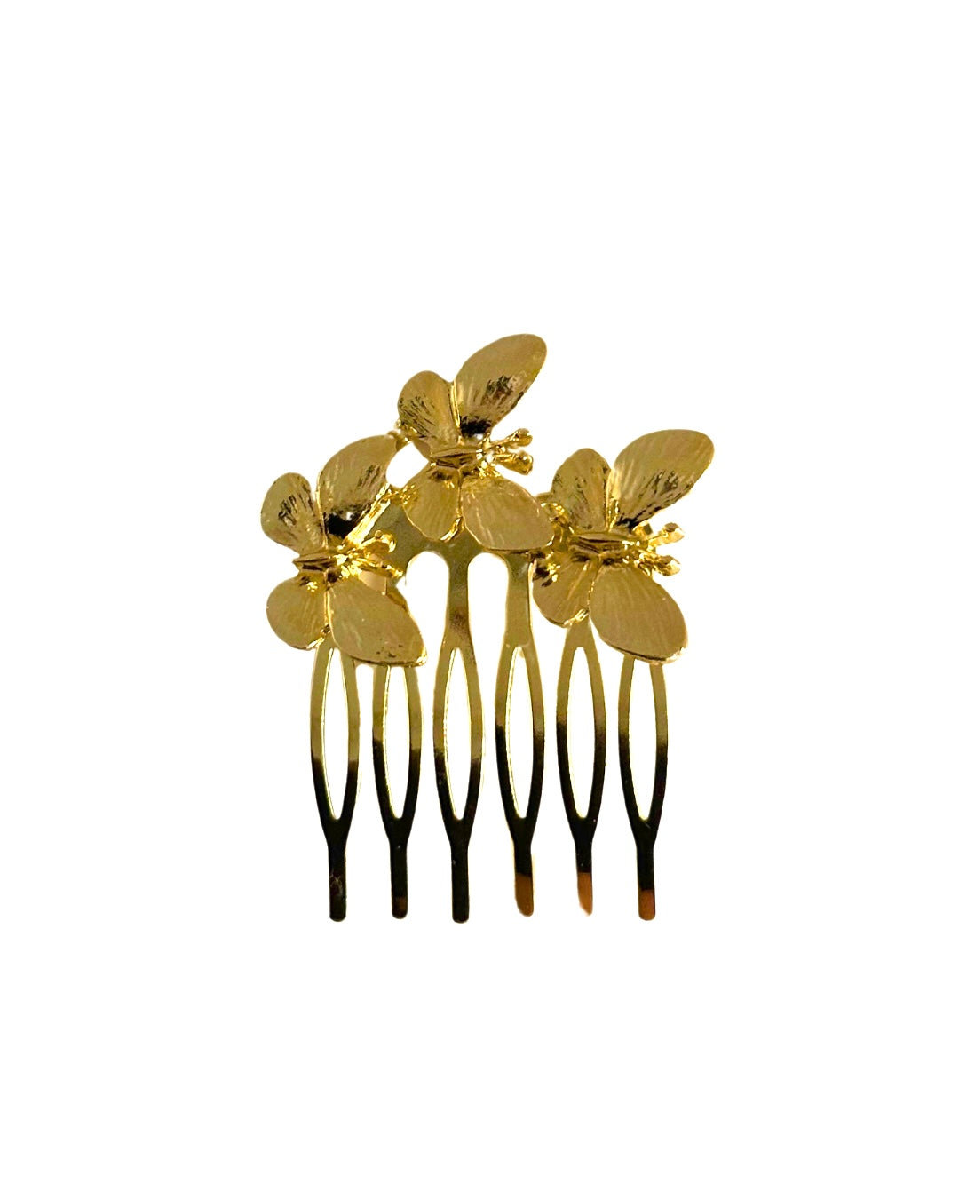 Peinecillo de 3 mariposas doradas 