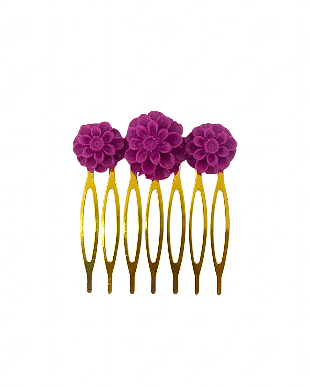 Peinecillo de flamenca tres flores de acetato buganvilla