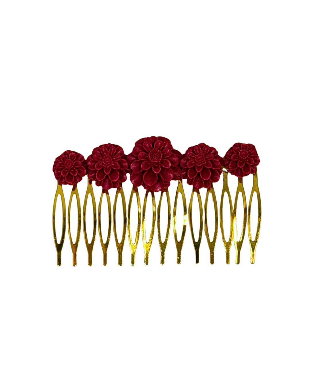 Peinecillo flamenca de acetato flores burdeos