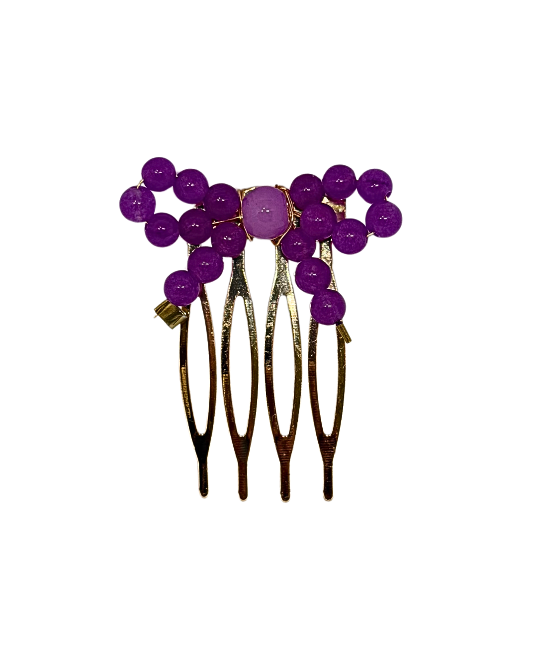 Peinecillo Lazo Bolitas Malva pequeño