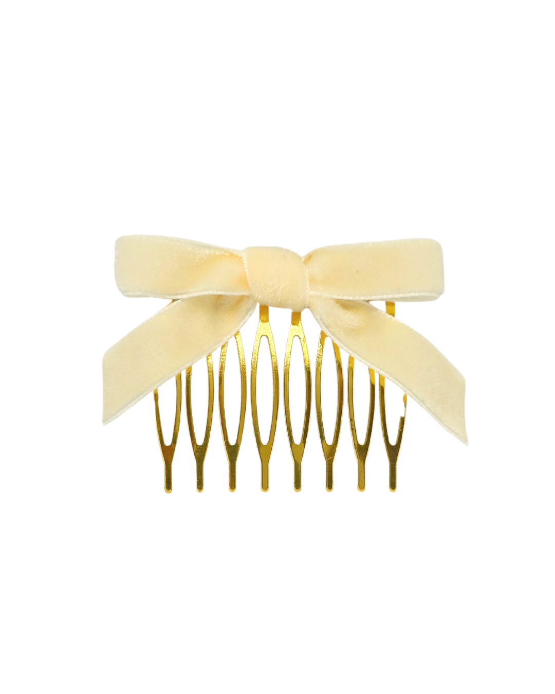 Peinecillo lazo terciopelo beige