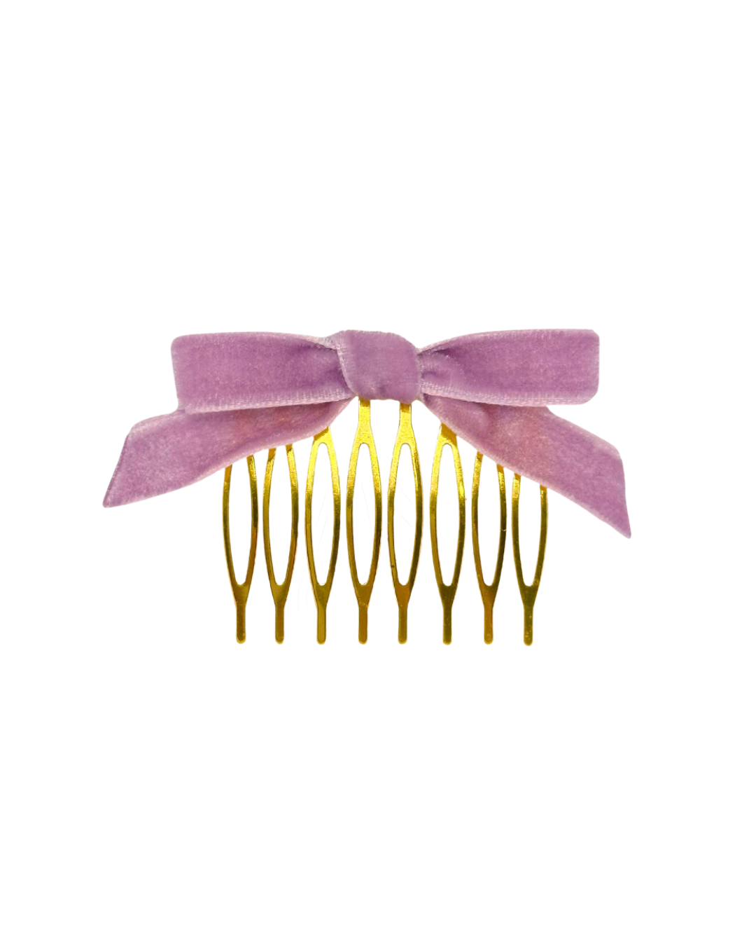 Peinecillo lazo terciopelo malva