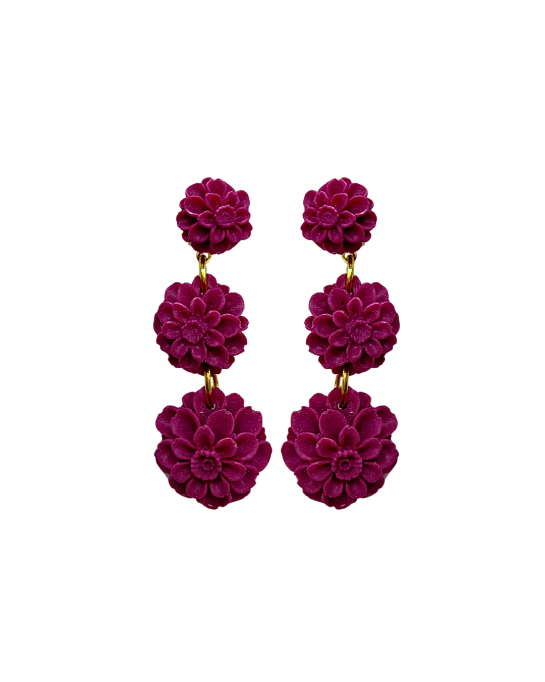 Pendientes de flamenca acetato flores buganvillla