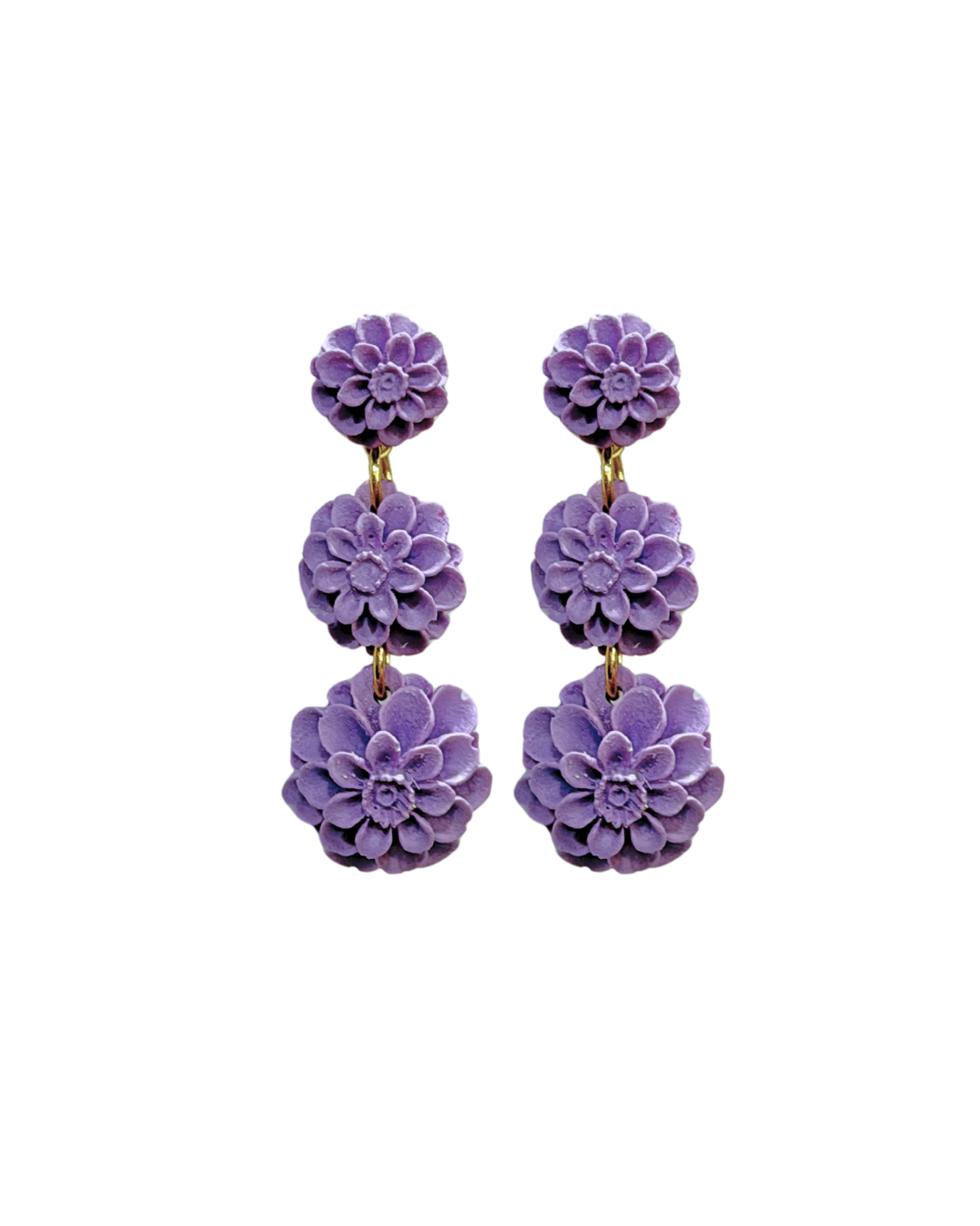 Pendientes de flamenca acetato flores malva