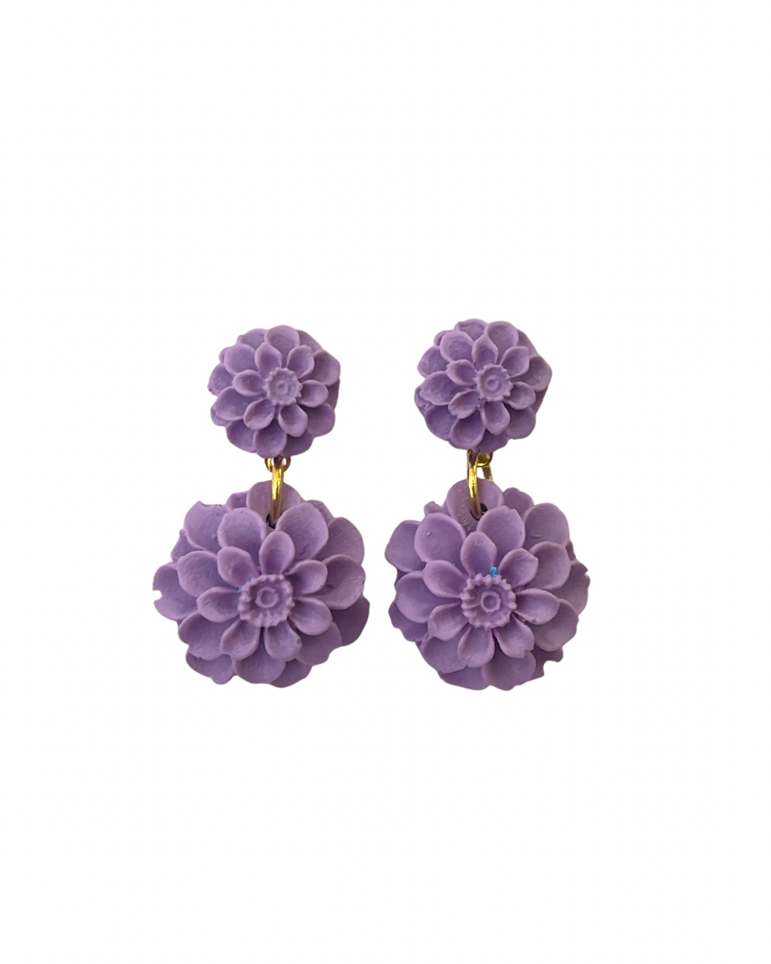 Pendientes de flamenca acetato flores pequenas malva