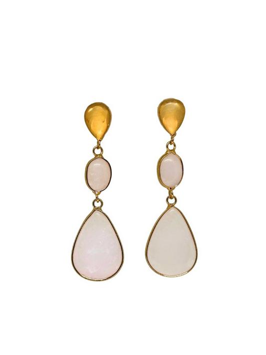Pendientes de flamenca de lagrimas color blanca