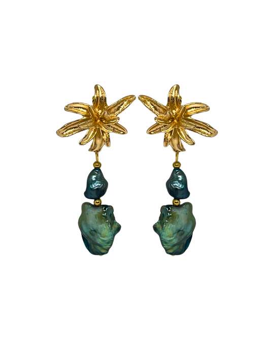 Pendientes de flamenca de nacar verde