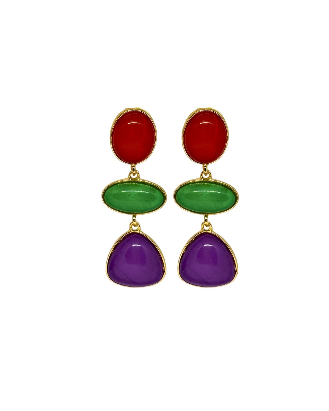 Pendientes de flamenca dorado Tres Colores