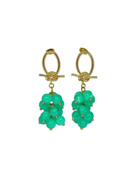 Pendientes de flamenca perlas verde agua