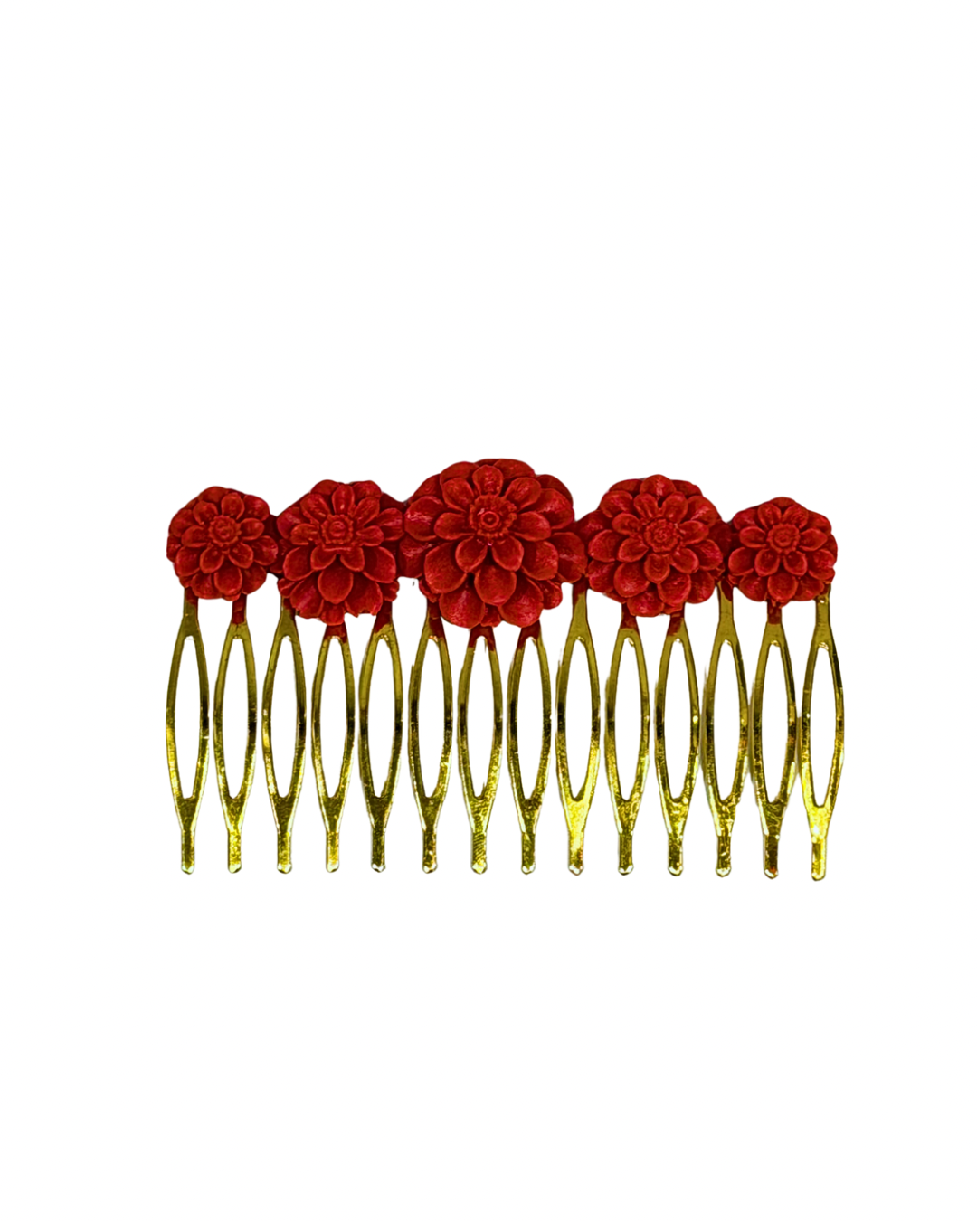 Pendientes flamenca de acetato flores coral