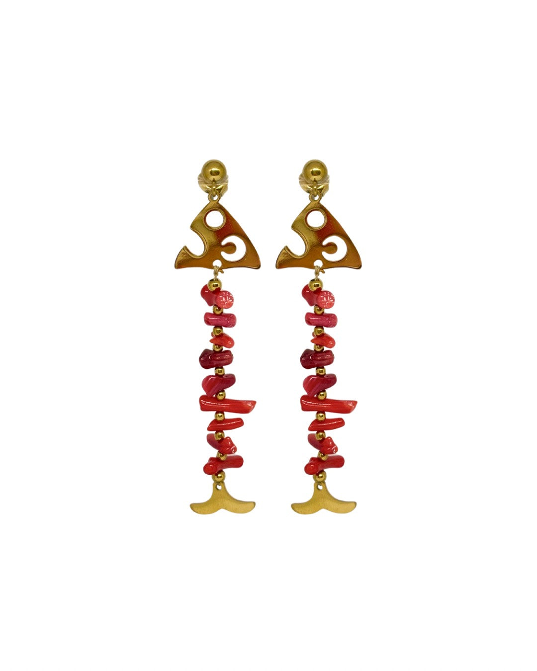 Pendientes de Flamenca Raspa Coral