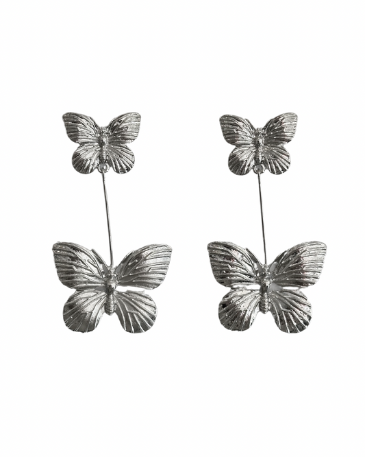 Pendientes de Flamenca mariposas plata