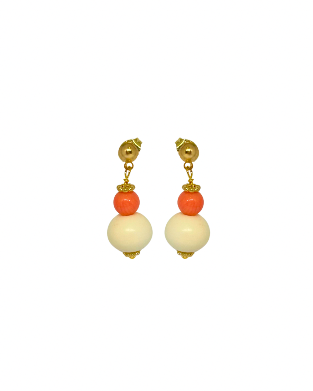 Pendientes de flamenca niña de hueso y coral