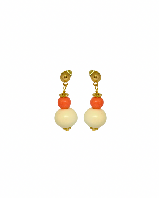 Pendientes de flamenca niña de hueso y coral