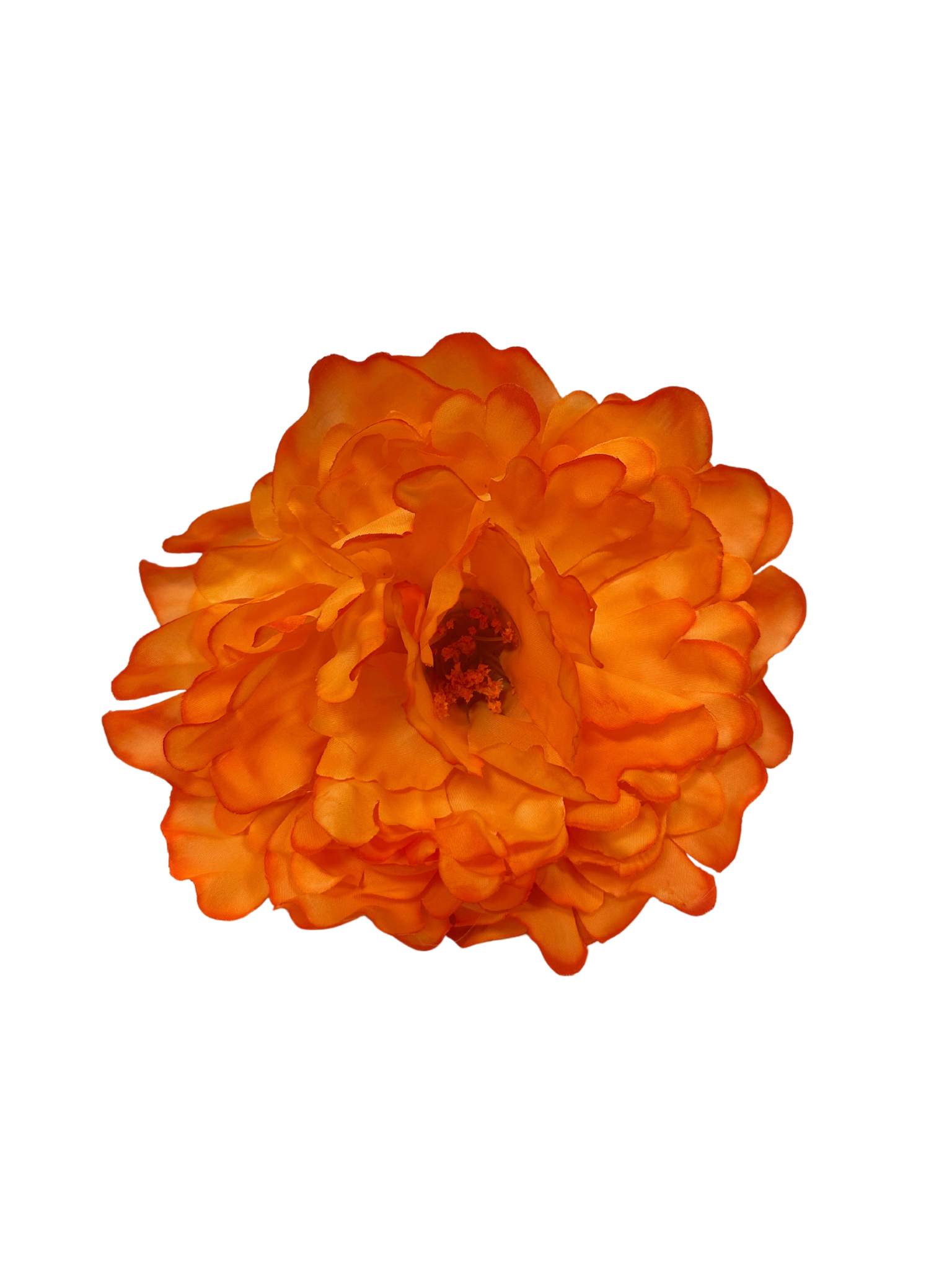 Peonía de Flamenca Teñida a Mano Mandarina