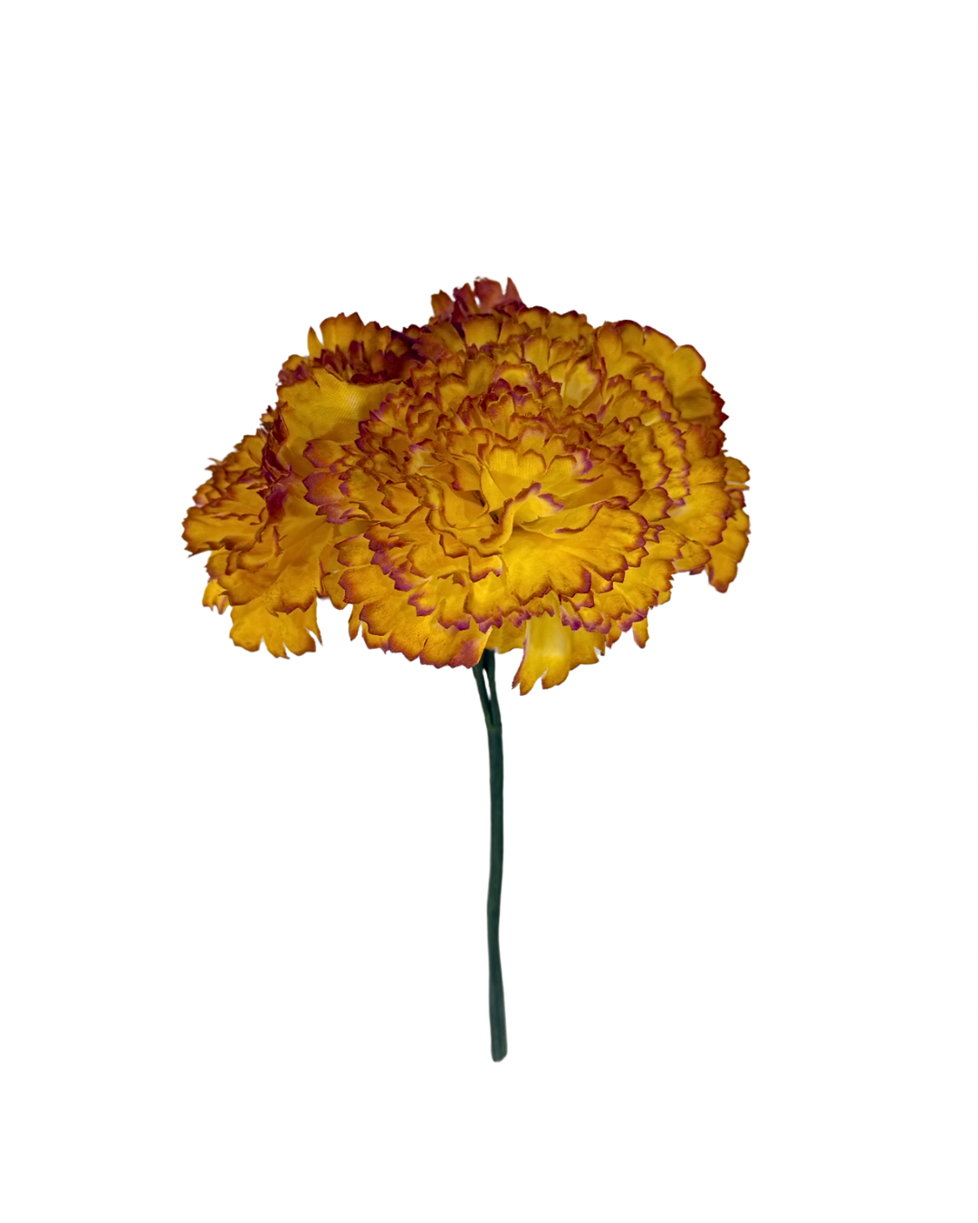 Ramillete de claveles mostaza y buganvilla