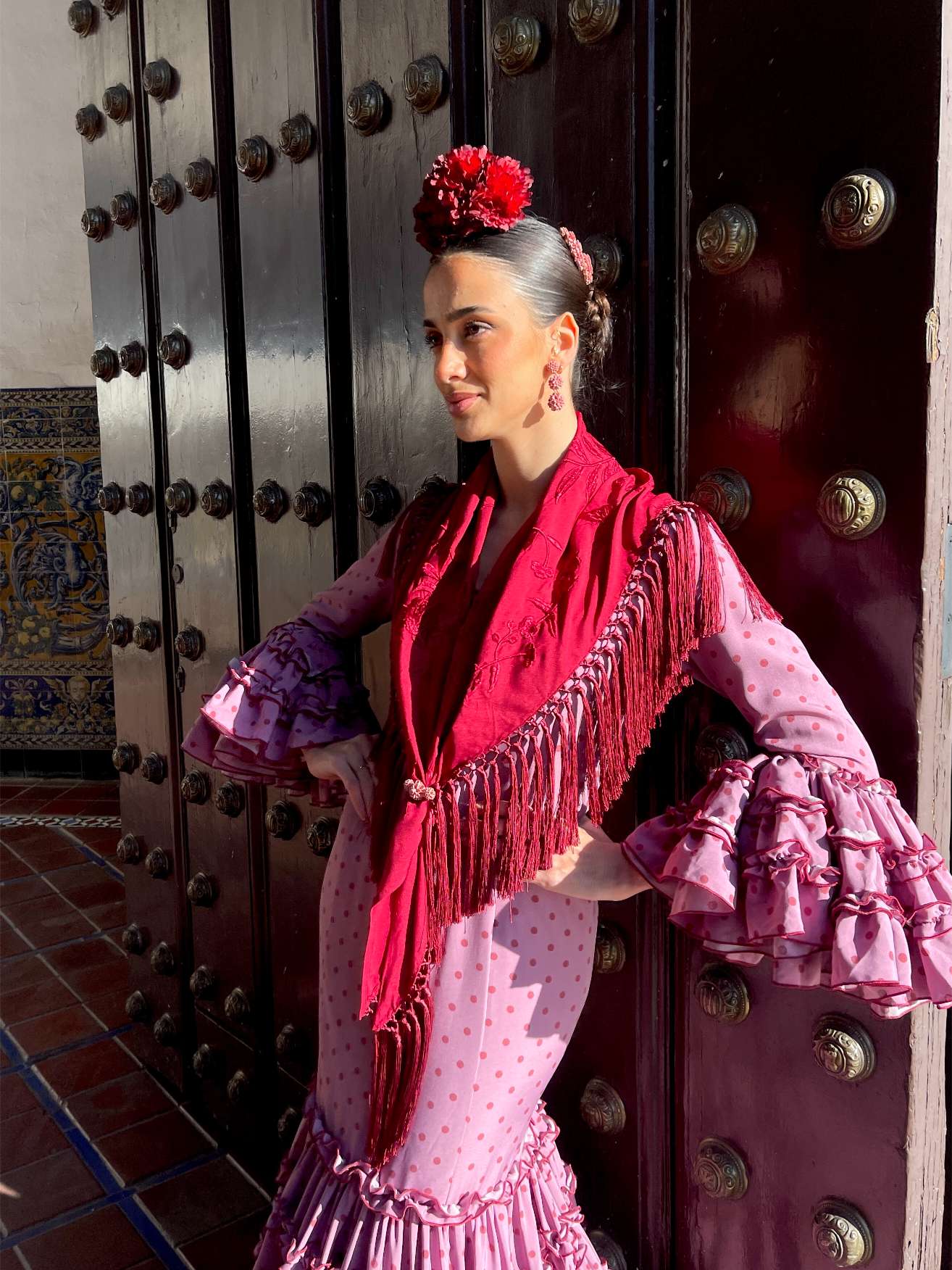 Traje de Flamenca Canastero Maquillaje Lunares 