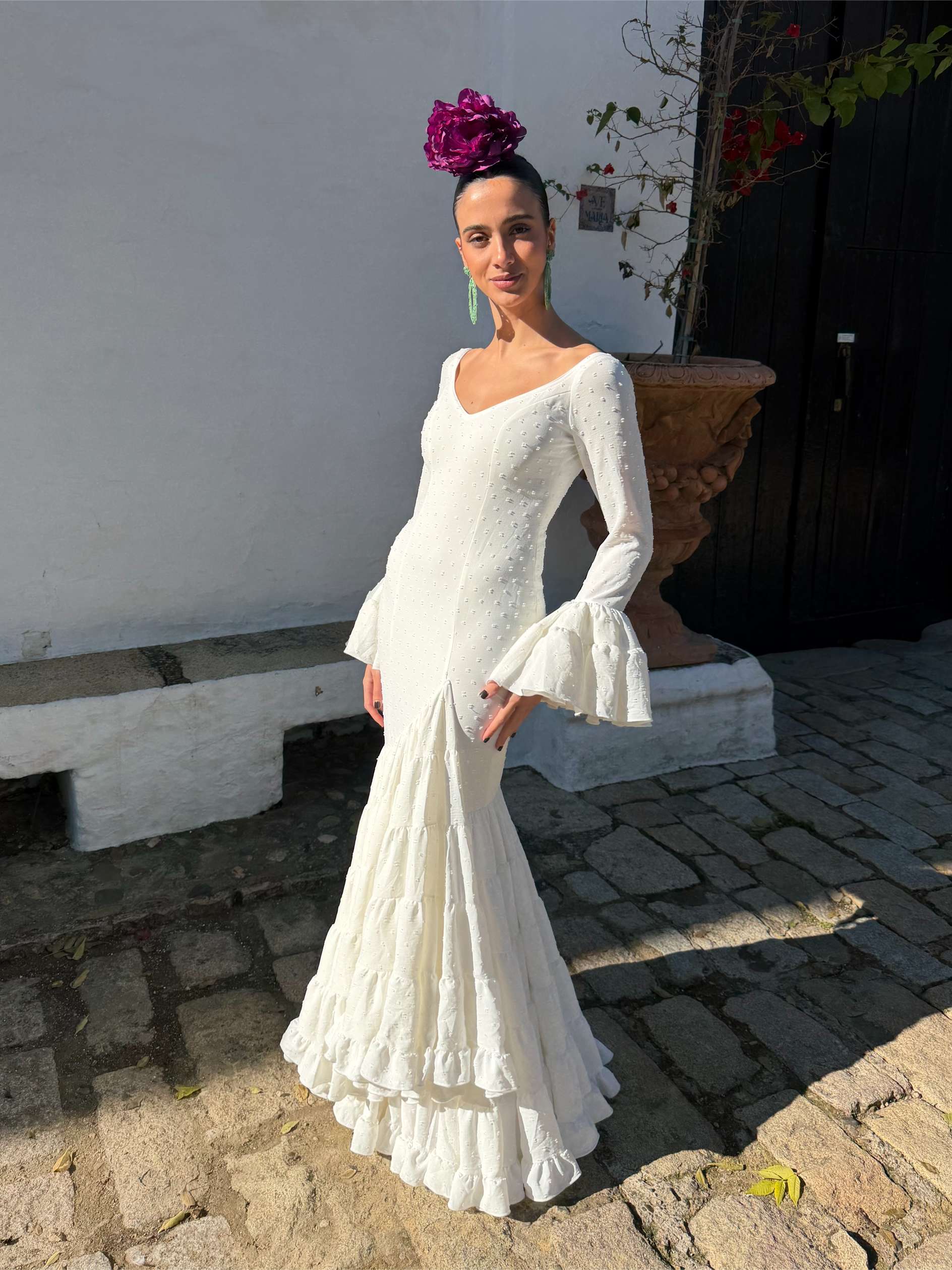 Traje de flamenca Canastero Blanco