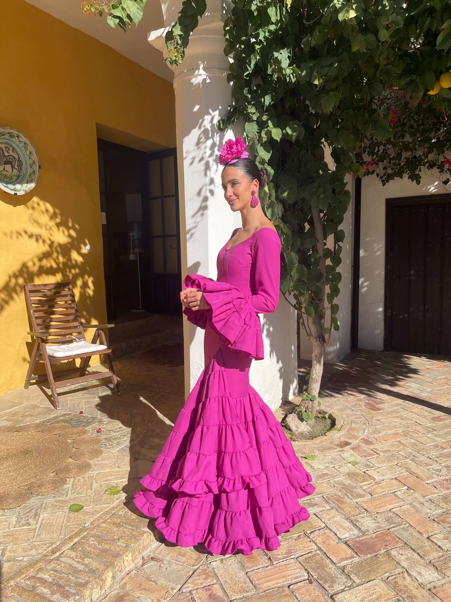 Traje de flamenca Canastero subida Buganvilla