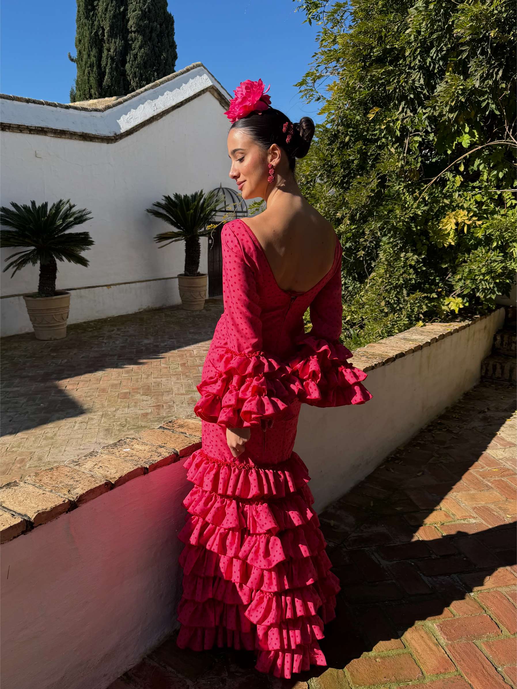 Traje de flamenca Fresa de lunares rojos