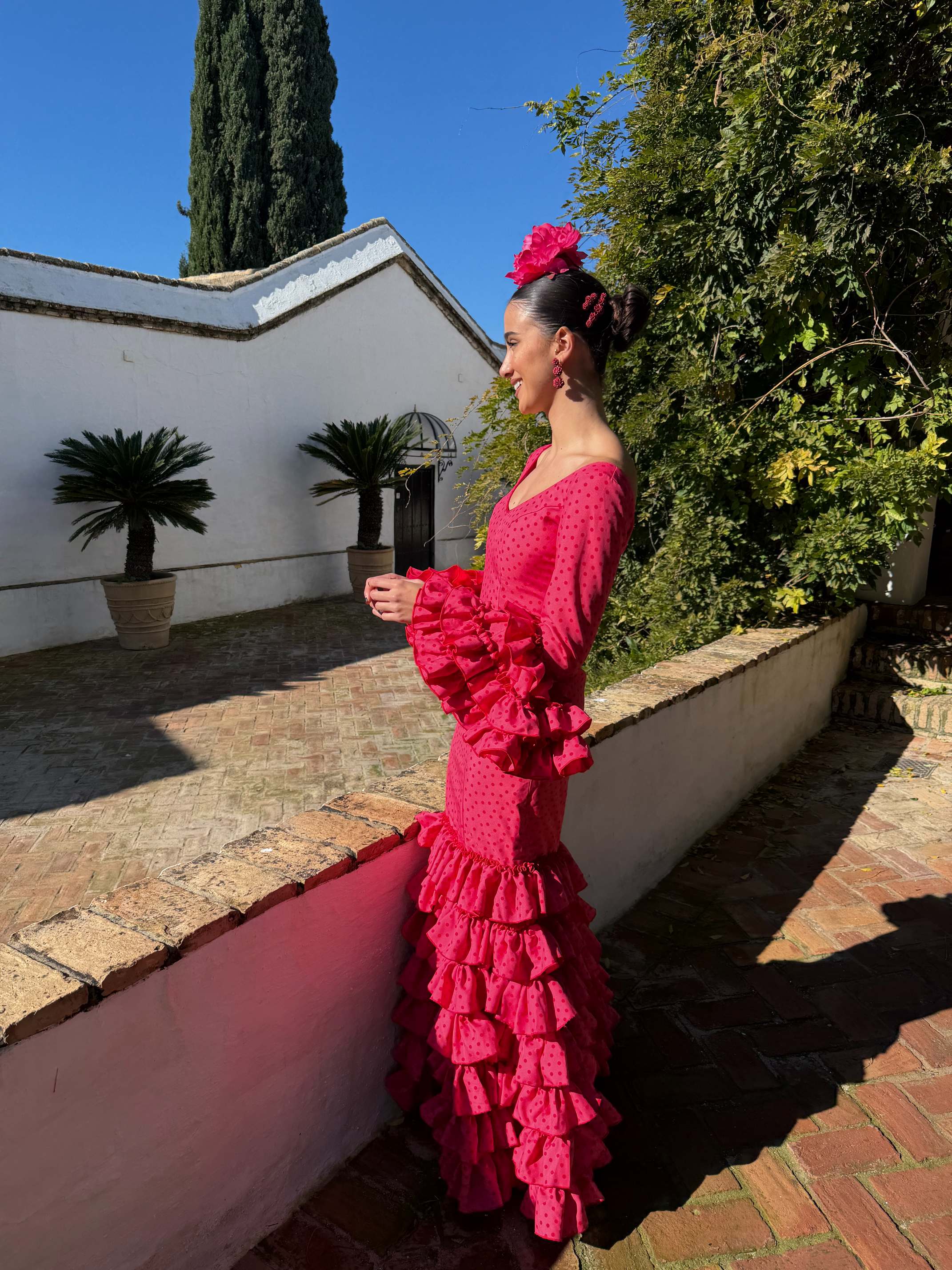 Traje de flamenca Fresa de volantes
