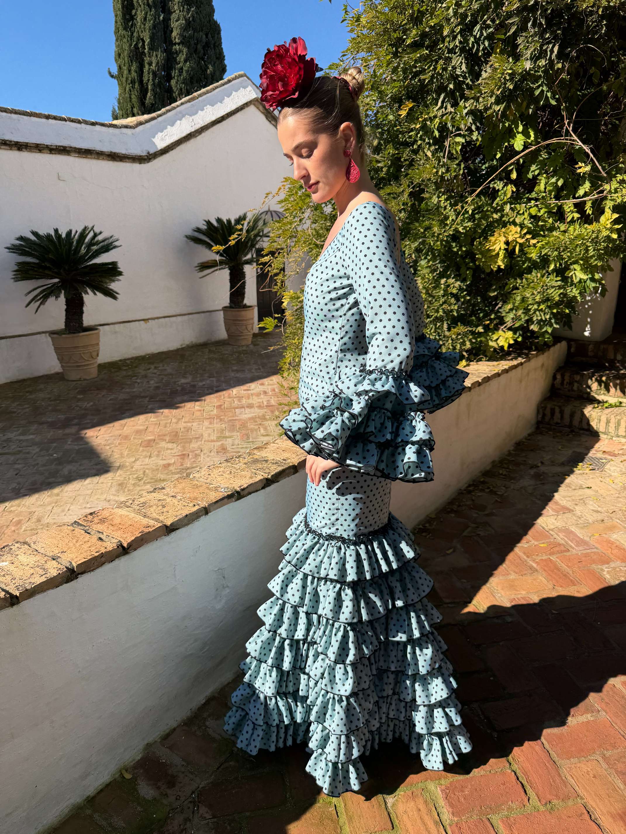 Traje de flamenca Jabonoso Lunares Negro