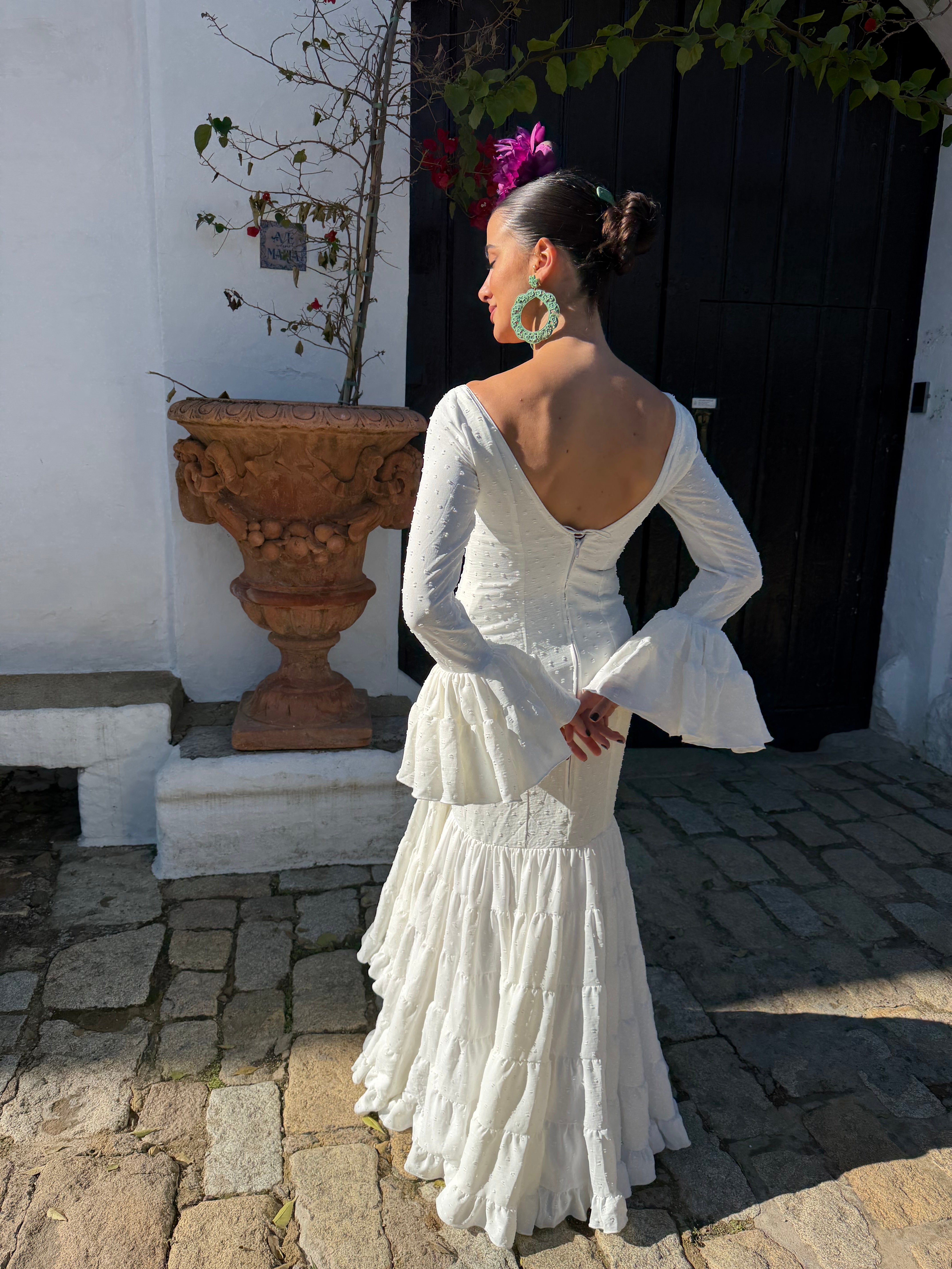 Traje de flamenca Pluemeti Blanco