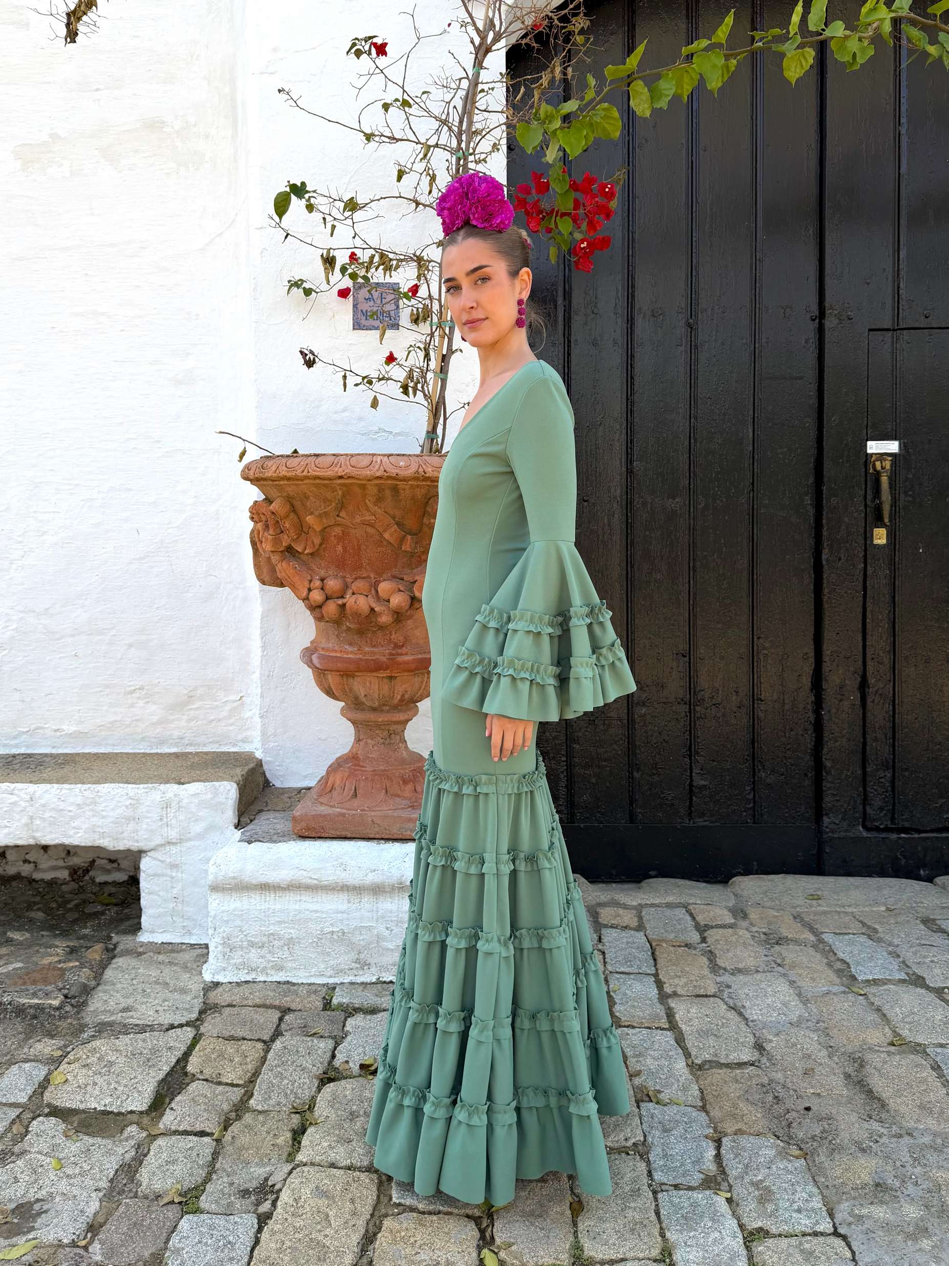 Traje de flamenca  económico jabonoso