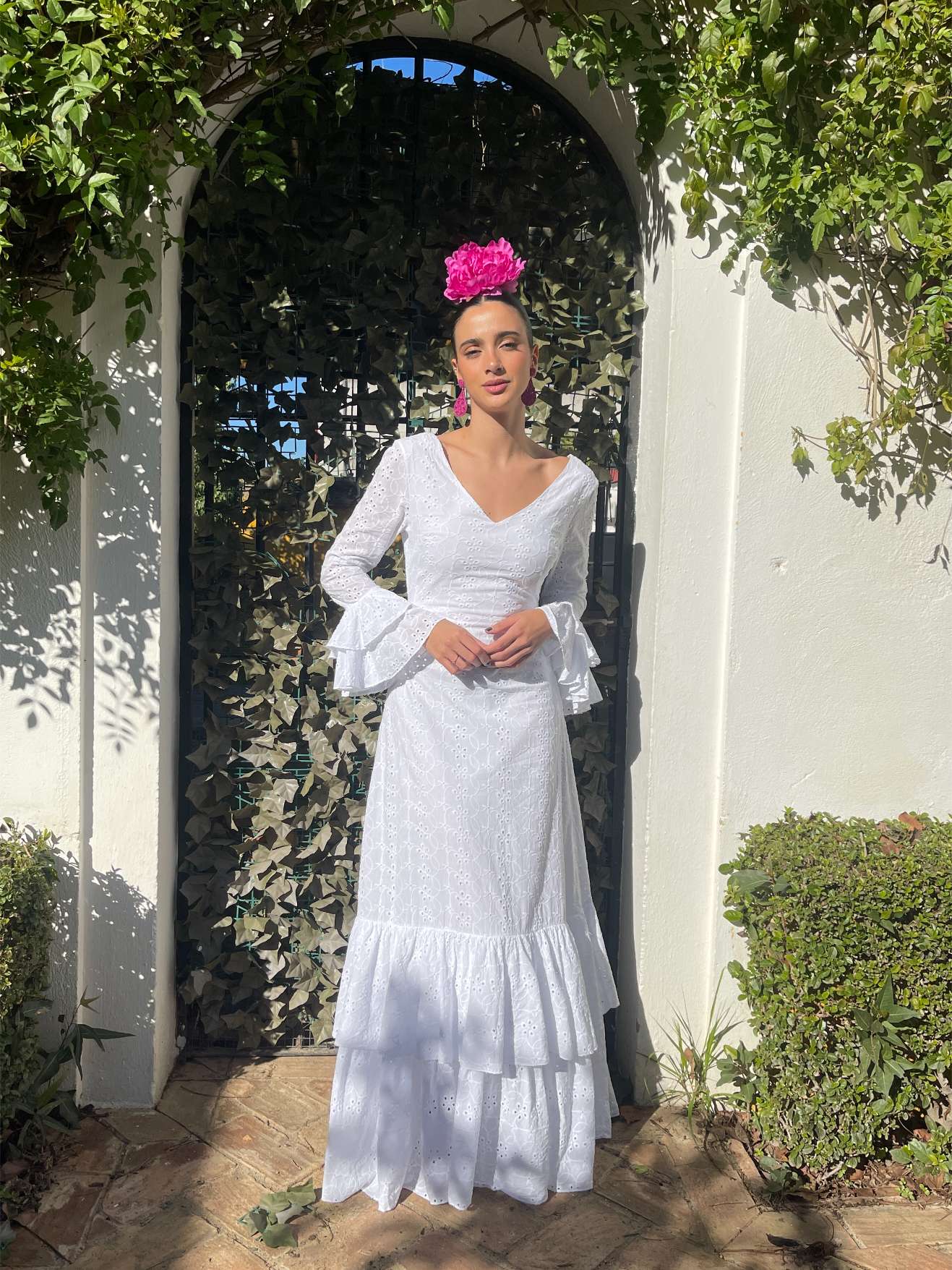 Traje de flamenca económico perforado 