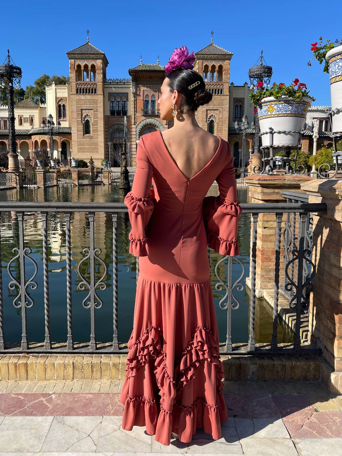 Traje de Flamenca Tendencia Falda Picos caldera por detras