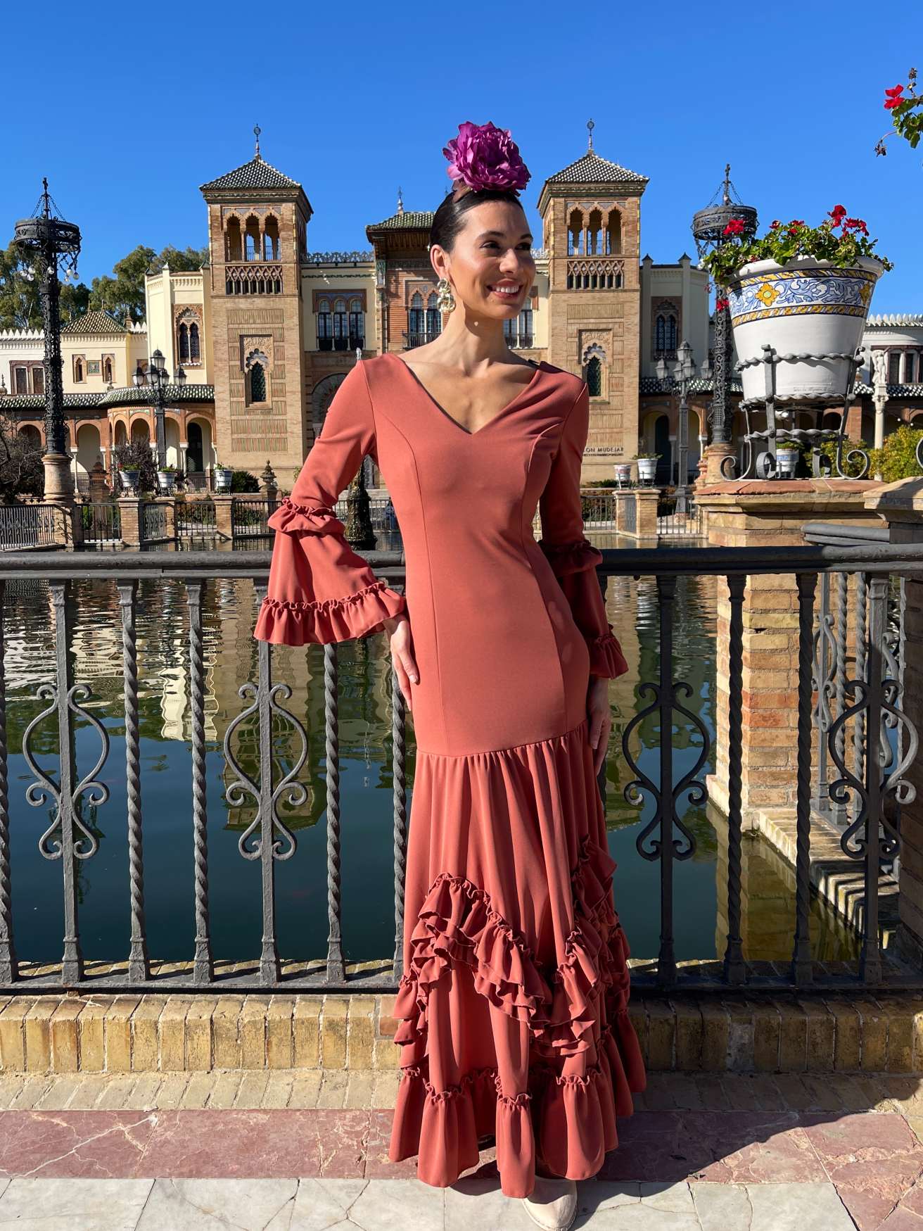 Traje de Flamenca Tendencia Falda Picos detalles caldera