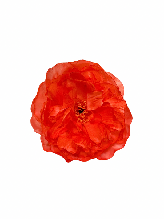 Peonía de Flamenca Niña Teñida a Mano Coral