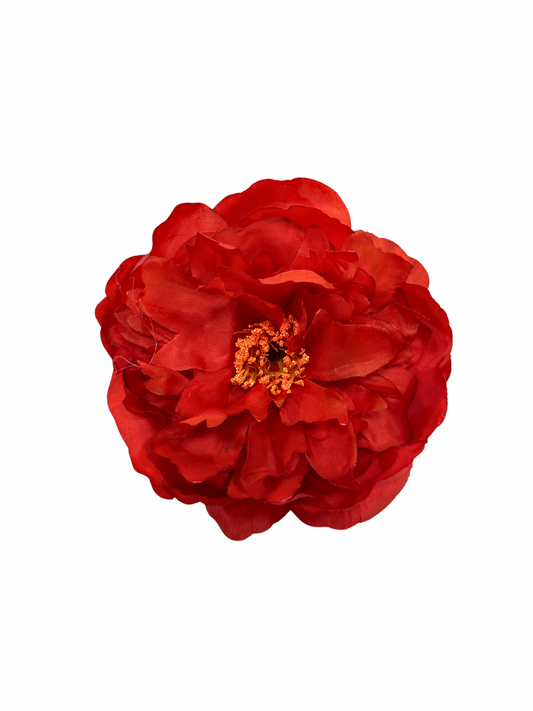 Peonía de Flamenca Niña Teñida a Mano Rojo